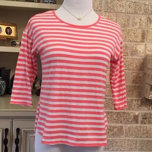 Soprano 3/4 sleeve striped coral white shirt